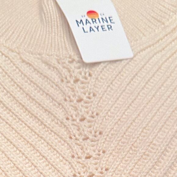 NWT Marine Layer Skylar Ivory Wool Blend Turtleneck Sweater Size Large - Picture 6 of 11